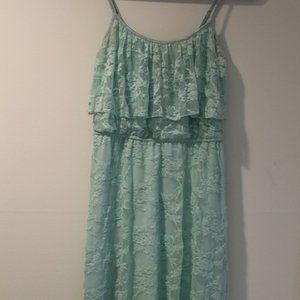Turquoise Lace High Low Dress [M]